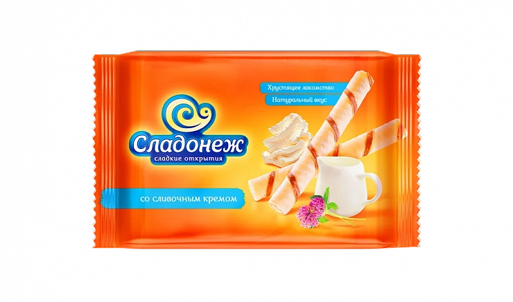 Вафельные трубочки ТМ «Сладонеж» со сливочным кремом