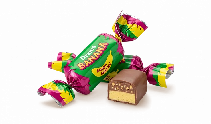 Конфеты «Drama Banana» со вкусом банан-арахис